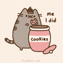 Pusheen eating cookies